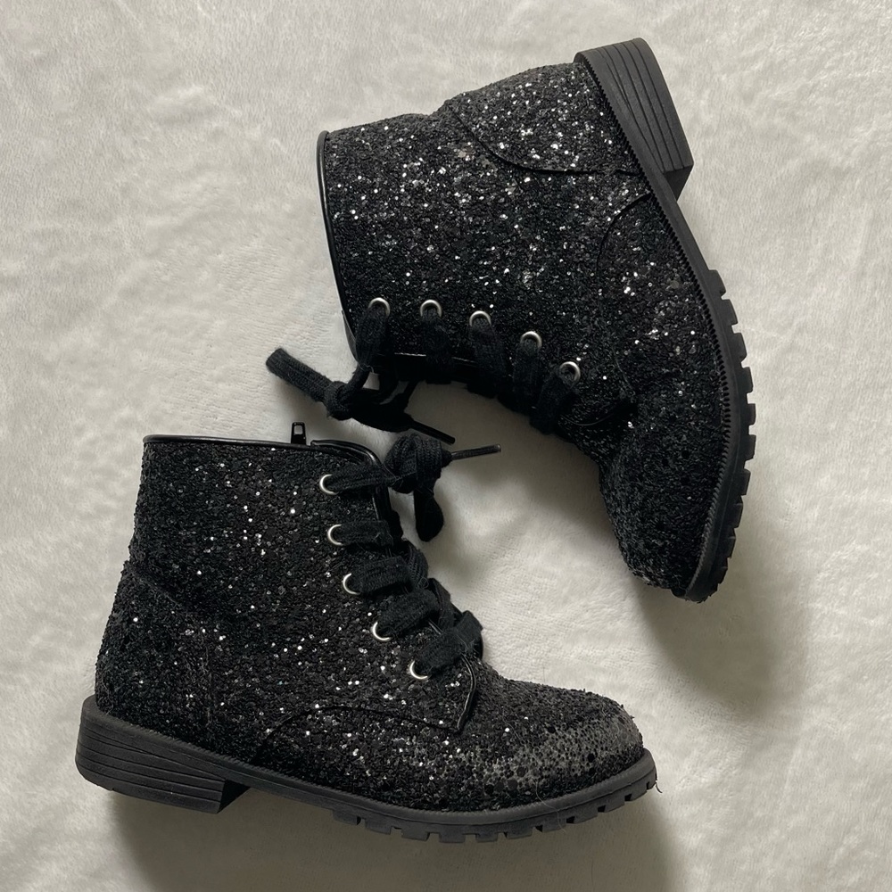 Toddler/Kids Glittery Combat Boots Size 11